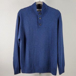 TURNBURY extra fine merino wool pullover blue Sz L